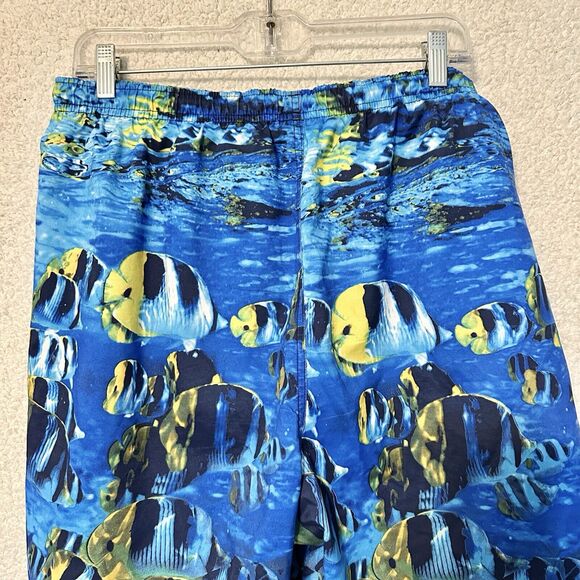 Vintage Men's Nautica‎ Aquarium Pattern Navy Swim Trunk Shorts Size Large - Picture 5 of 11